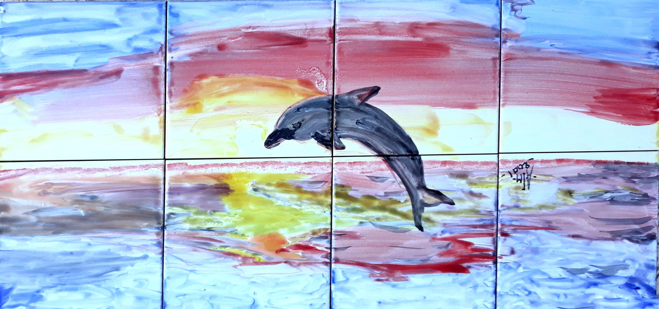Dolphin Design Mosaic Mural