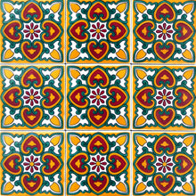 Load image into Gallery viewer, 4"x4" Hearts Rabat Design, Moroccan Tile