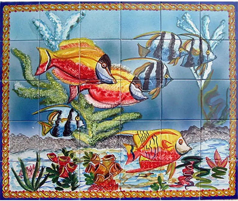 Seascape Mosaic Wall Mural